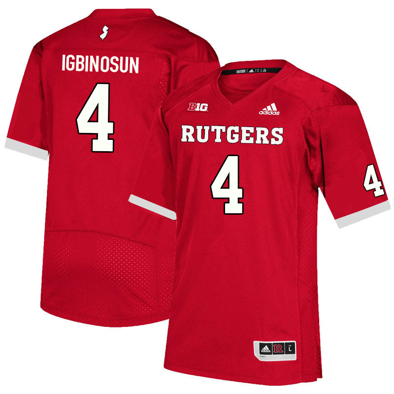 Men #4 Desmond Igbinosun Rutgers Scarlet Knights College Football Jerseys Sale-Scarlet